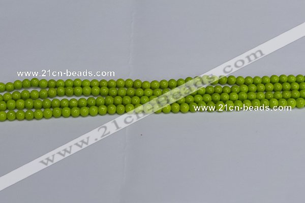 CMJ218 15.5 inches 4mm round Mashan jade beads wholesale