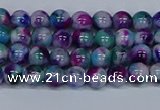 CMJ407 15.5 inches 4mm round rainbow jade beads wholesale