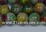 CMJ418 15.5 inches 12mm round rainbow jade beads wholesale