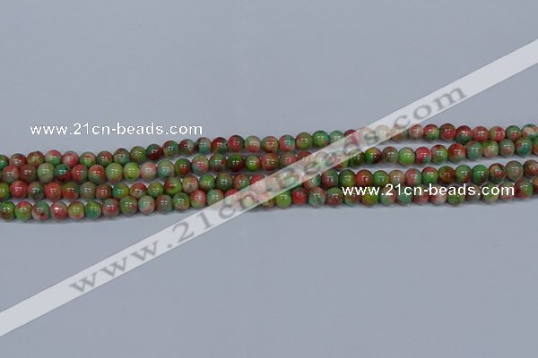 CMJ421 15.5 inches 4mm round rainbow jade beads wholesale