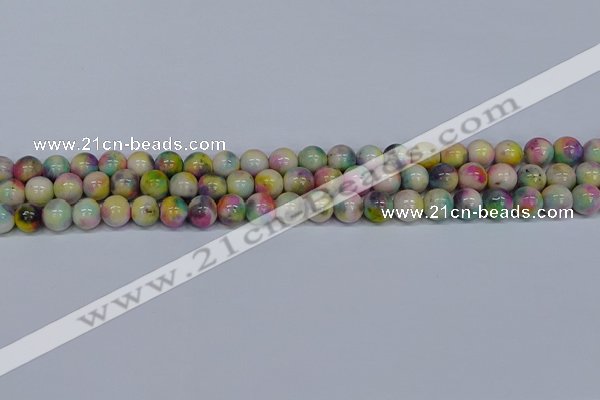 CMJ437 15.5 inches 8mm round rainbow jade beads wholesale