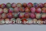 CMJ442 15.5 inches 4mm round rainbow jade beads wholesale