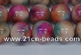 CMJ446 15.5 inches 12mm round rainbow jade beads wholesale