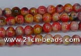 CMJ484 15.5 inches 4mm round rainbow jade beads wholesale