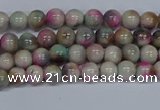 CMJ491 15.5 inches 4mm round rainbow jade beads wholesale