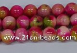 CMJ514 15.5 inches 8mm round rainbow jade beads wholesale