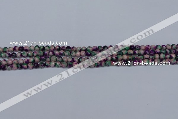 CMJ596 15.5 inches 4mm round rainbow jade beads wholesale