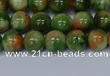 CMJ675 15.5 inches 8mm round rainbow jade beads wholesale