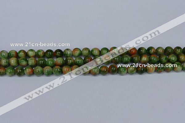 CMJ675 15.5 inches 8mm round rainbow jade beads wholesale