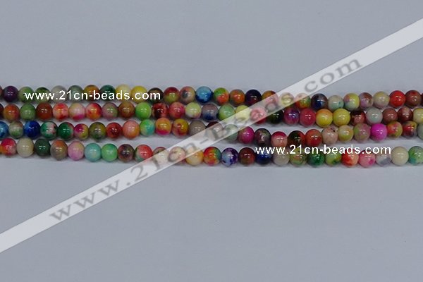 CMJ751 15.5 inches 6mm round rainbow jade beads wholesale