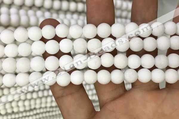 CMJ802 15.5 inches 8mm round matte Mashan jade beads wholesale