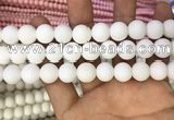 CMJ804 15.5 inches 12mm round matte Mashan jade beads wholesale