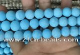 CMJ839 15.5 inches 12mm round matte Mashan jade beads wholesale