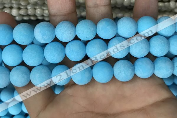 CMJ839 15.5 inches 12mm round matte Mashan jade beads wholesale