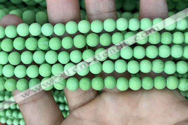 CMJ841 15.5 inches 6mm round matte Mashan jade beads wholesale