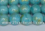 CMJ967 15.5 inches 8mm round Mashan jade beads wholesale