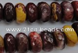 CMK122 15.5 inches 7*16mm faceted rondelle mookaite beads wholesale