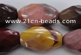 CMK133 15.5 inches 20*30mm faceted rice mookaite beads wholesale