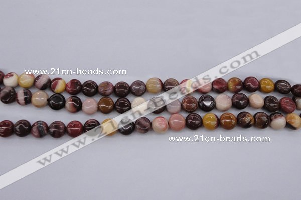 CMK135 15.5 inches 8mm flat round mookaite beads wholesale