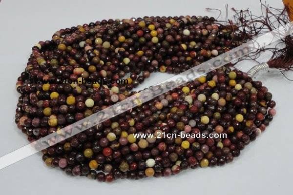 CMK15 15.5 inches 4mm faceted round mookaite beads wholesale