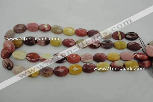 CMK155 15.5 inches 13*18mm faceted oval mookaite beads wholesale