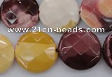 CMK160 15.5 inches 20mm faceted coin mookaite beads wholesale