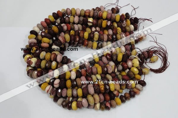 CMK21 15.5 inches 8*14mm faceted rondelle mookaite beads wholesale