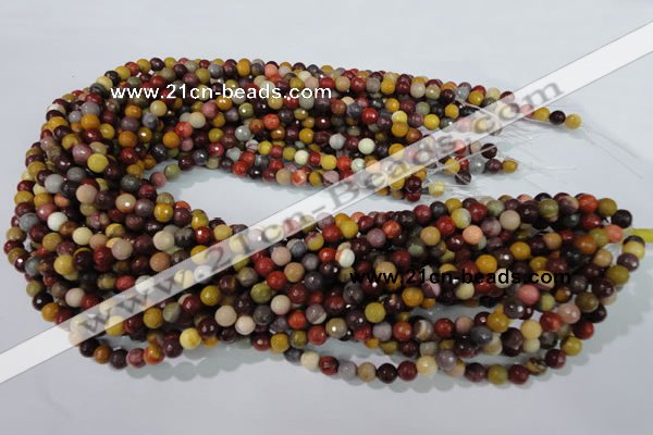 CMK211 15.5 inches 6mm faceted round mookaite gemstone beads