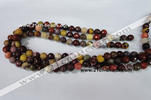 CMK213 15.5 inches 10mm faceted round mookaite gemstone beads