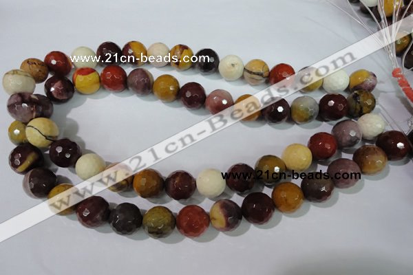 CMK215 15.5 inches 14mm faceted round mookaite gemstone beads