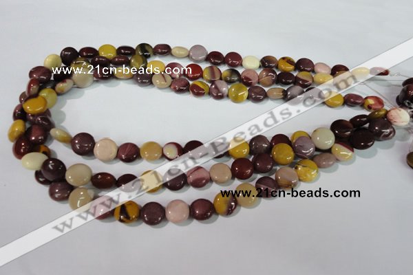 CMK240 15.5 inches 10mm flat round mookaite gemstone beads
