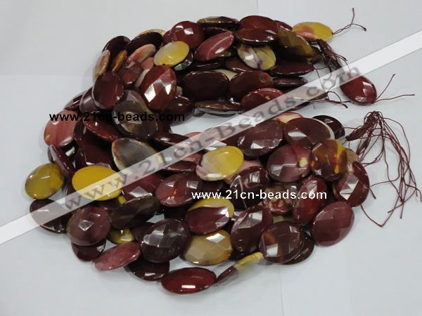 CMK25 15.5 inches 15*20mm faceted oval mookaite beads wholesale