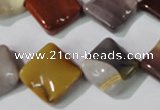 CMK280 15.5 inches 15*15mm twisted diamond mookaite gemstone beads