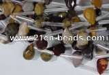 CMK288 Top-drilled 6*9mm faceted teardrop mookaite gemstone beads