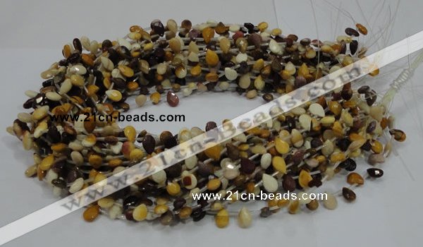 CMK29 15.5 inches 6*10mm faceted flat teardrop mookaite beads