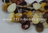 CMK30 15.5 inches 10*14mm faceted flat teardrop mookaite beads