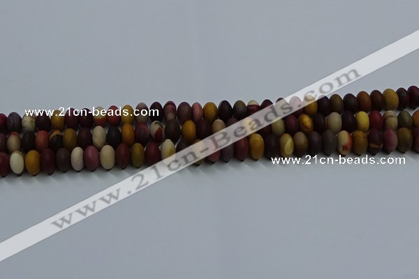 CMK302 15.5 inches 6*10mm rondelle matte mookaite beads wholesale