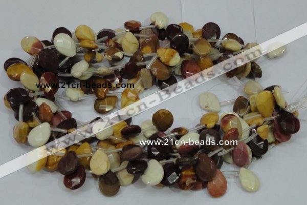 CMK31 15.5 inches 14*18mm faceted flat teardrop mookaite beads