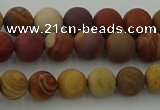 CMK310 15.5 inches 4mm round matte sunset mookaite beads