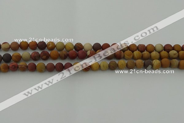 CMK310 15.5 inches 4mm round matte sunset mookaite beads