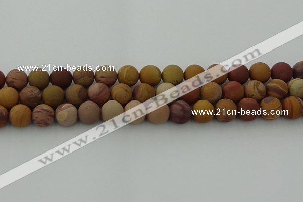 CMK314 15.5 inches 12mm round matte sunset mookaite beads