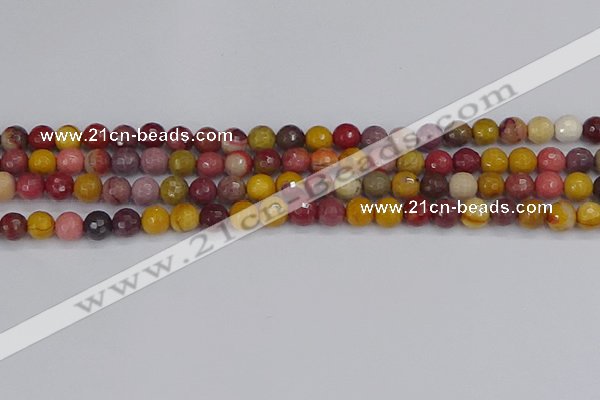 CMK317 15.5 inches 6mm faceted round mookaite gemstone beads