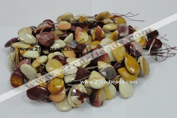 CMK33 15.5 inches 18*25mm faceted flat teardrop mookaite beads