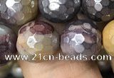 CMK340 15.5 inches 10mm faceted round AB-color mookaite beads