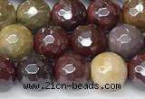 CMK356 15 inches 8mm faceted round AB-color mookaite beads