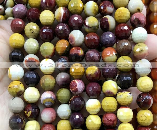 CMK387 15 inches 12mm faceted round mookaite beads wholesale