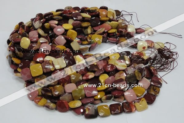 CMK40 15.5 inches 10*10mm faceted square mookaite beads wholesale