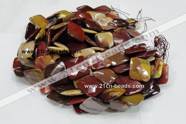 CMK44 15.5 inches 40*40mm faceted square mookaite beads wholesale
