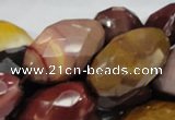 CMK47 15.5 inches 18*30mm faceted rice mookaite beads wholesale