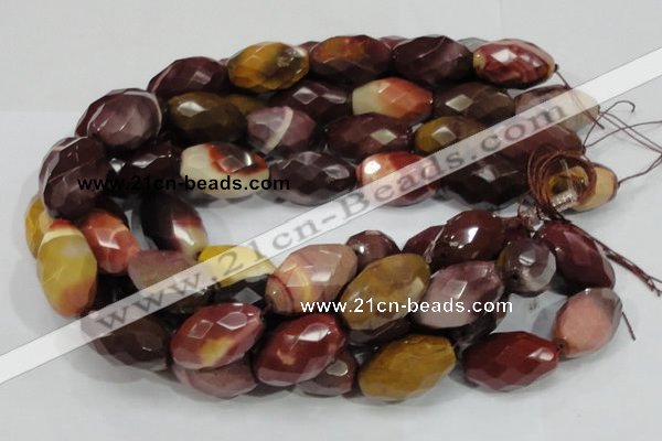 CMK47 15.5 inches 18*30mm faceted rice mookaite beads wholesale